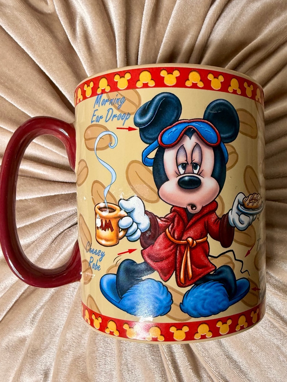Disney Theme Parks Mickey Mouse "Mornings Aren't Pretty" Jumbo Coffee Mug,